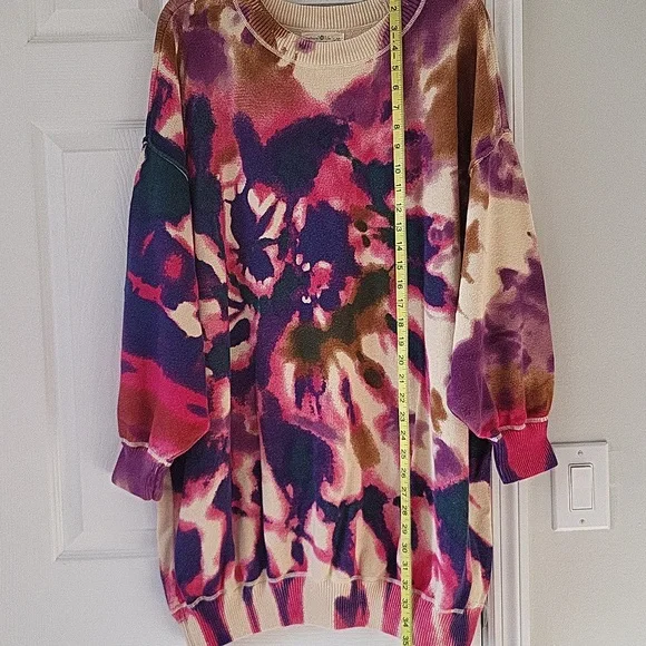 Natural Life Multicolor Tie-Dye Sweater Size L/XL 100% Cotton - Picture 3 of 5